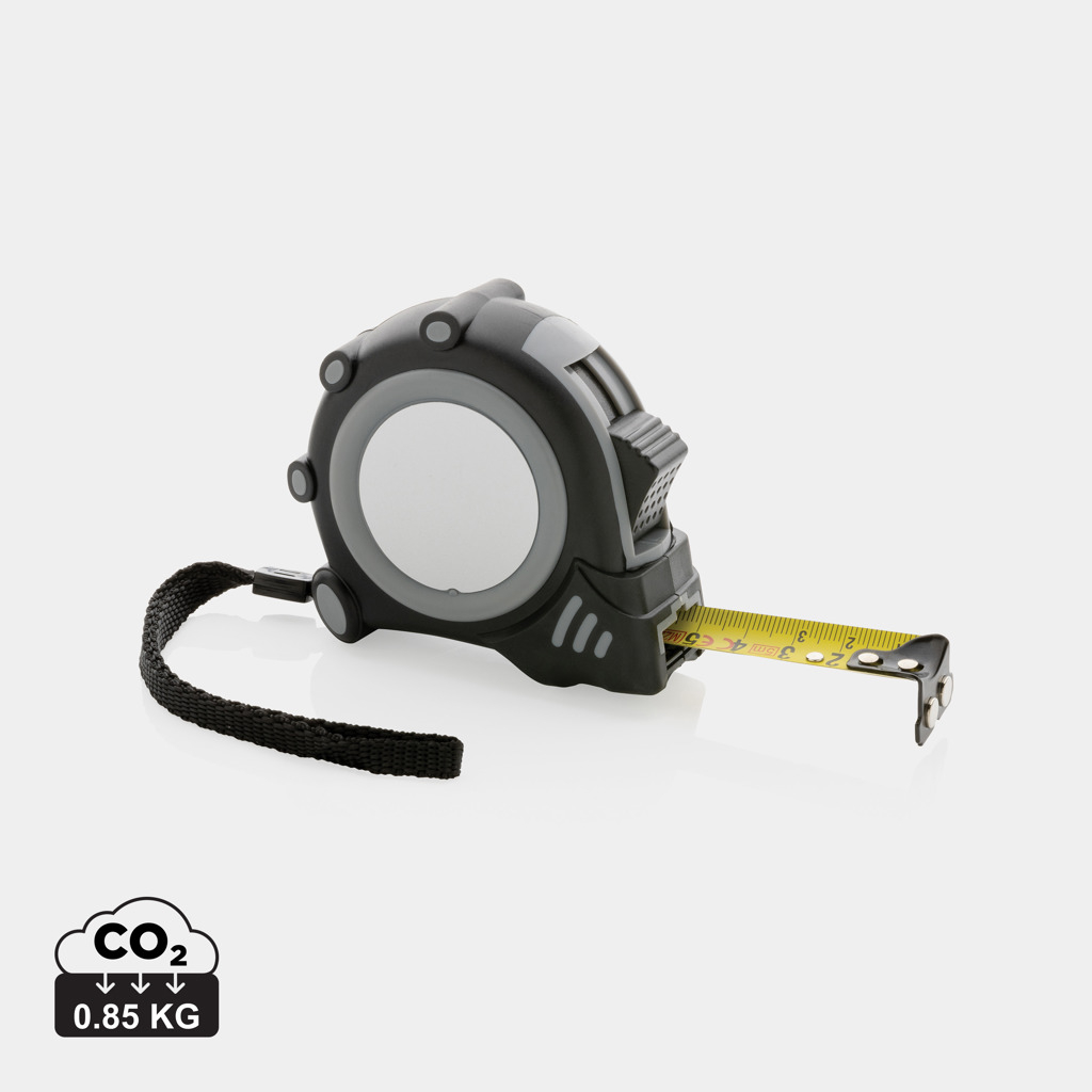 Mètre ruban Grip 5m ABS recyclé personnalisable Gris et Noir